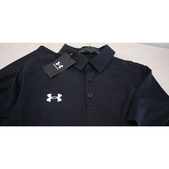 Under Armour 1370399 001 Men's Sz Small Black UA Team Tech Loose Fit Polo Shirt - Picture 3 of 5